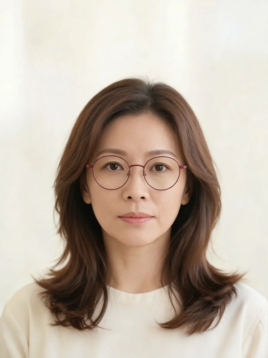 Nano Banana 2 recoloring result with burgundy round eyeglass frames and clear lenses