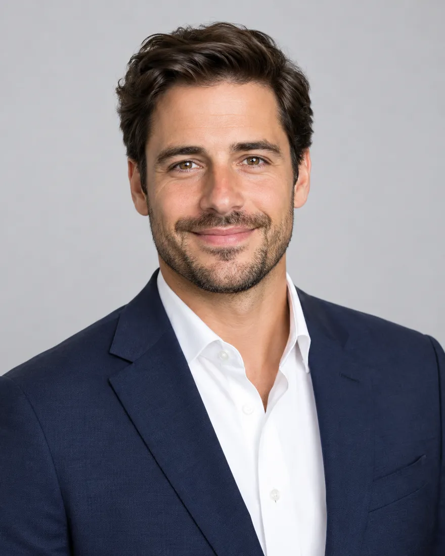 AI generated professional headshot with soft studio light