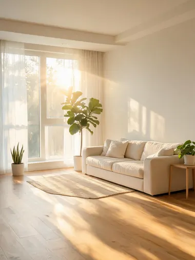 AI generated Scandinavian living room in morning light